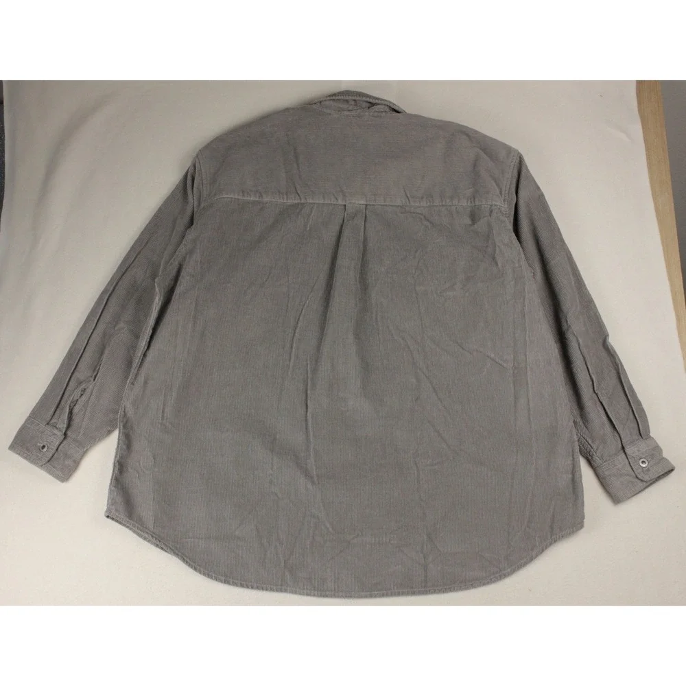 Levis‎ SilverTab Corduroy Shirt Mens XL Gray Button Up Long Sleeve Workwear
